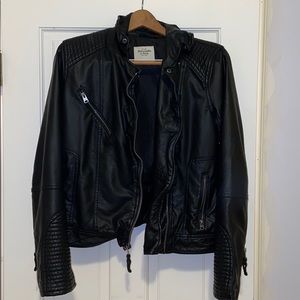 Abercrombie and Fitch - black leather jacket